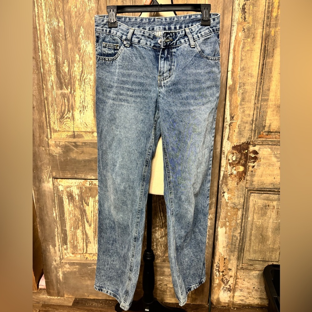 SHEIN Dark Blue Denim Jeans mid-rise straight